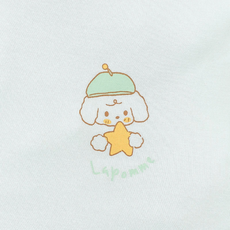 Bodysuit tay ngắn La Pomme bé cún lông mềm màu trắng 11