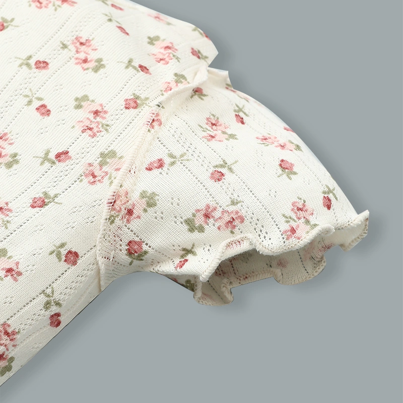 Bodysuit tay ngắn La Pomme mùa hoa nhí yêu thương màu kem 4