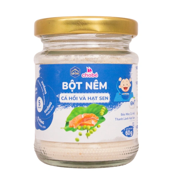 Bột nêm Lê Gia vị cá hồi và hạt sen hũ 60g (từ 6 tháng)