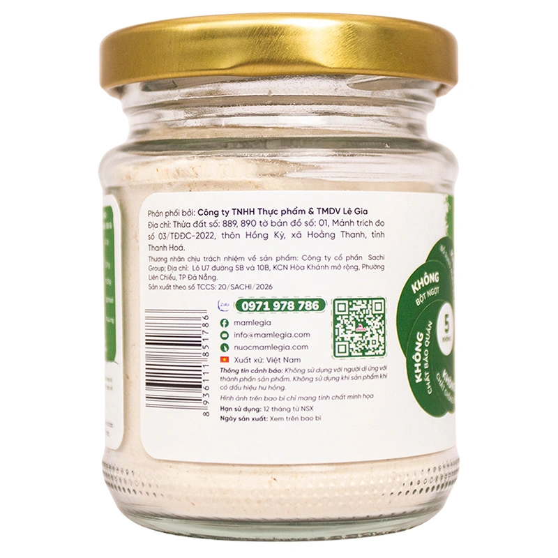 Bột nêm Lê Gia vị rau củ hũ 60g (từ 6 tháng) 3