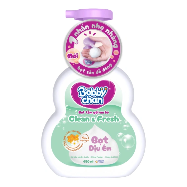 Bọt tắm & gội 2in1 cho bé BobbyChan Clear & Fresh