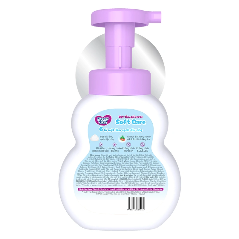 Bọt tắm & gội 2in1 cho bé BobbyChan Soft Care hương hoa 450 ml (mọi độ tuổi) 4