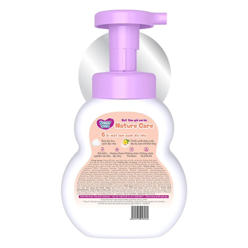 Bọt tắm & gội 2in1 cho bé BobbyChan Nature Care hương thảo mộc 200 ml (mọi độ tuổi) 2