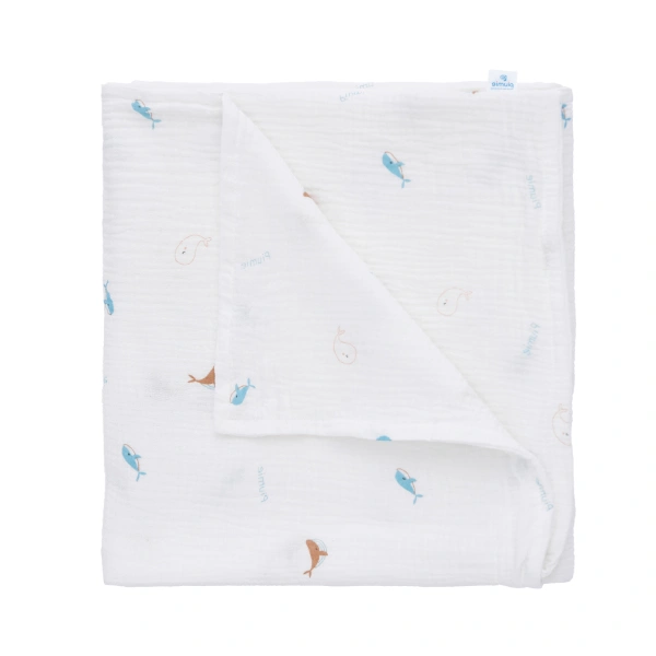 Chăn mây muslin Piumie - Cá heo