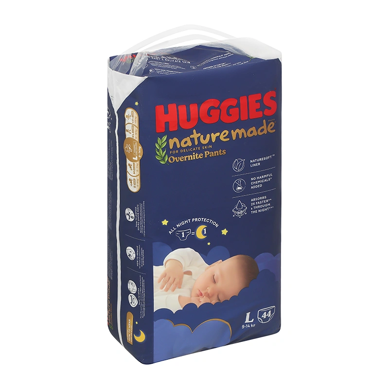 Combo 2 tã quần Huggies Nature made Overnite size L 44 miếng/bịch (9 - 14 kg) 4