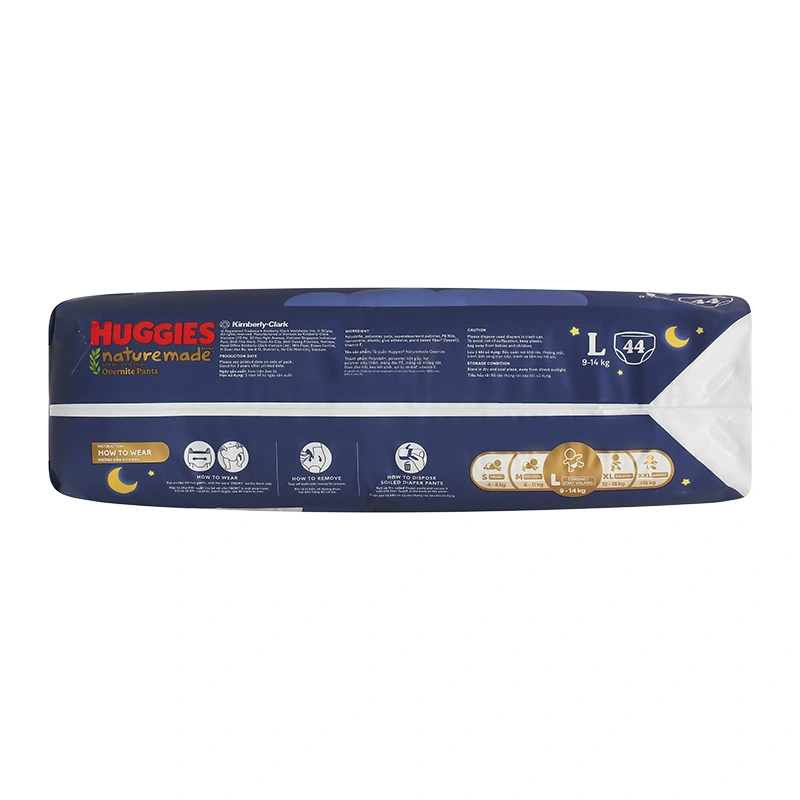 Combo 2 tã quần Huggies Nature made Overnite size L 44 miếng/bịch (9 - 14 kg) 5