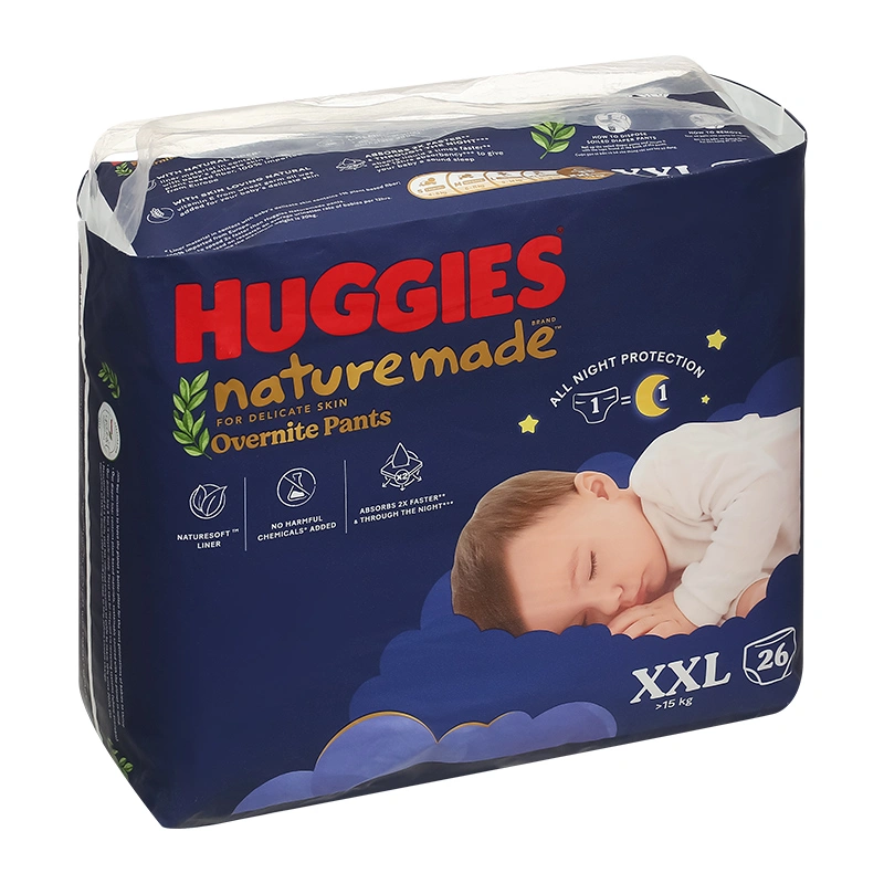 Combo 2 tã quần Huggies Nature made Overnite size XXL 26 miếng/bịch (trên 15 kg) 4