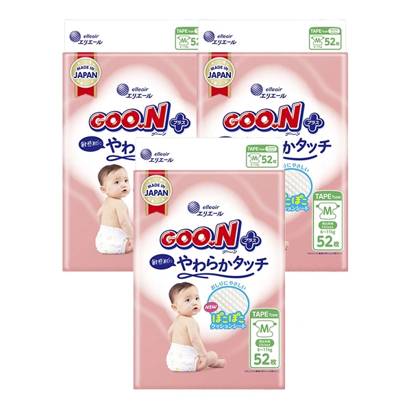 Combo 3 tã dán GOO.N Premium Plus size M - Họa tiết ngẫu nhiên