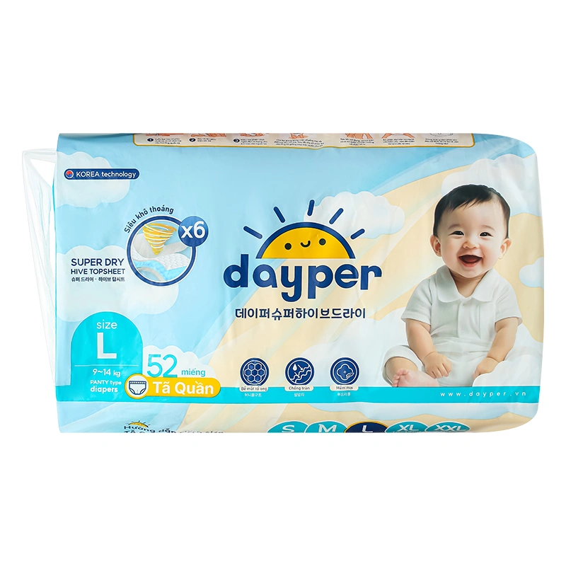 Combo 3 tã quần Dayper size L 52 miếng/bịch (9 - 14 kg) 3
