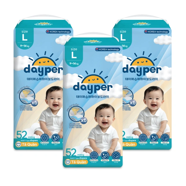 Combo 3 tã quần Dayper size L