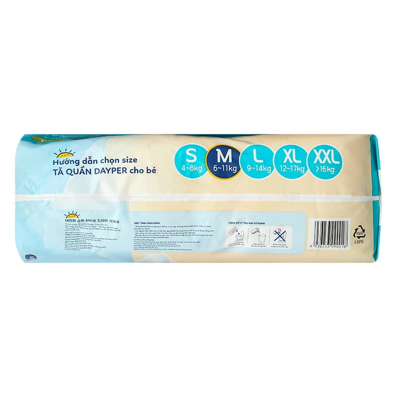 Combo 3 tã quần Dayper size M 58 miếng/bịch (6 - 11 kg) 6
