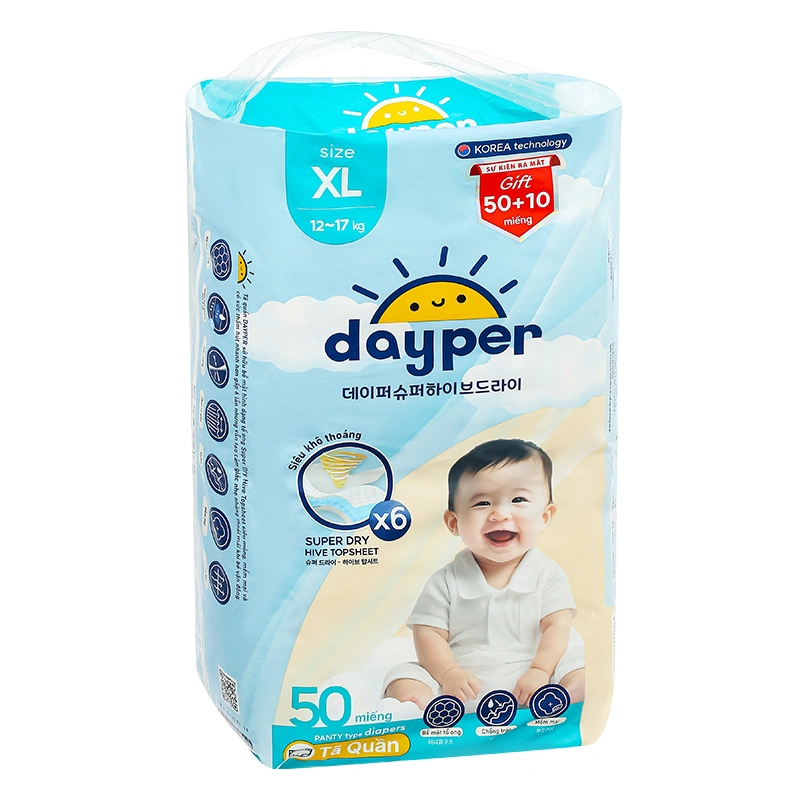 Combo 3 tã quần Dayper size XL 50 miếng/bịch (12 - 17 kg) 4
