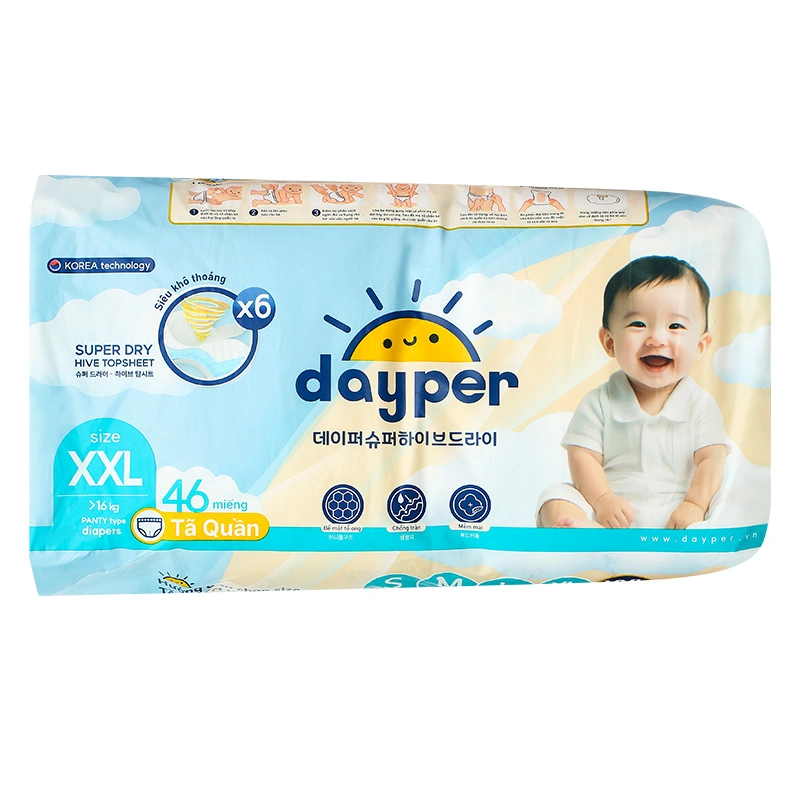 Combo 3 tã quần Dayper size XXL 46 miếng/bịch (từ 16 kg) 3