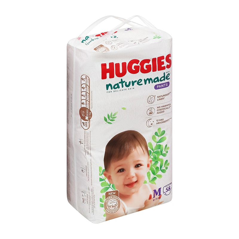 Tã quần Huggies Nature made size M 58 miếng (6 - 11 kg) 18