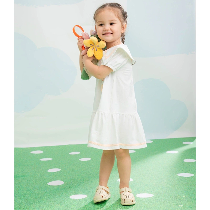 Đầm bé gái La Pomme dạo chơi cùng nắng mai màu trắng 2