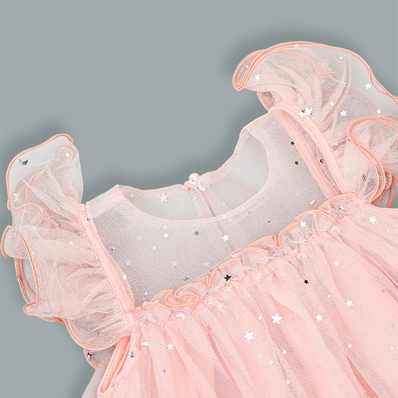 Đầm voan bé gái Rabity 553.010 màu hồng 3