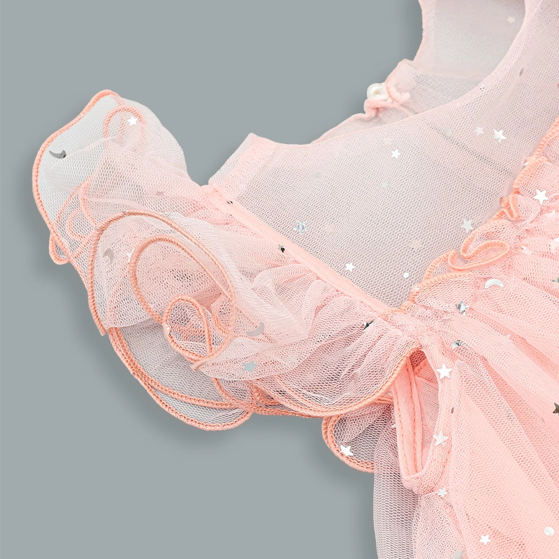 Đầm voan bé gái Rabity 553.010 màu hồng 4