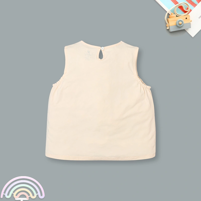 Đồ bộ sát nách bé gái Lullaby NH513N màu be - hồng cam 3