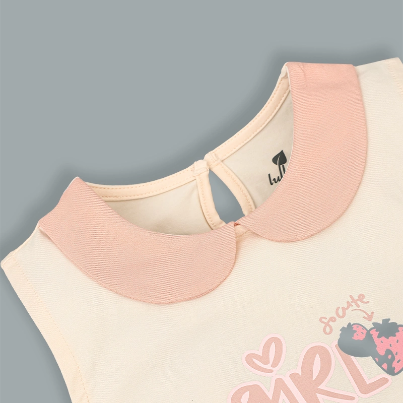 Đồ bộ sát nách bé gái Lullaby NH513N màu be - hồng cam 4