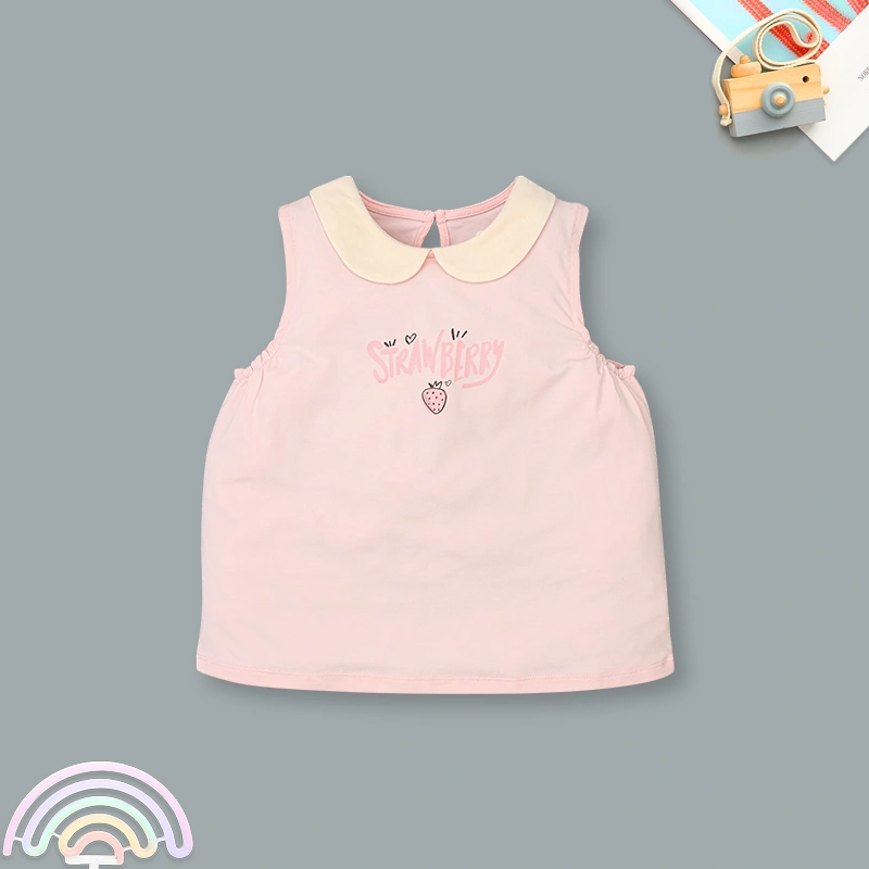 Đồ bộ sát nách bé gái Lullaby NH513N màu be - hồng cam 14