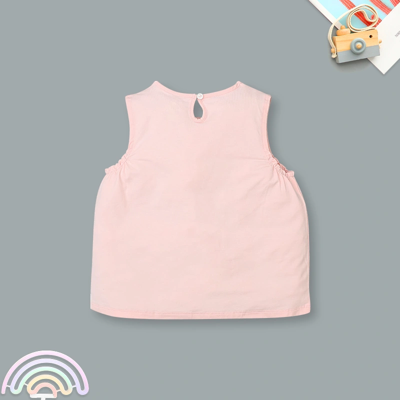 Đồ bộ sát nách bé gái Lullaby NH513N màu be - hồng cam 15