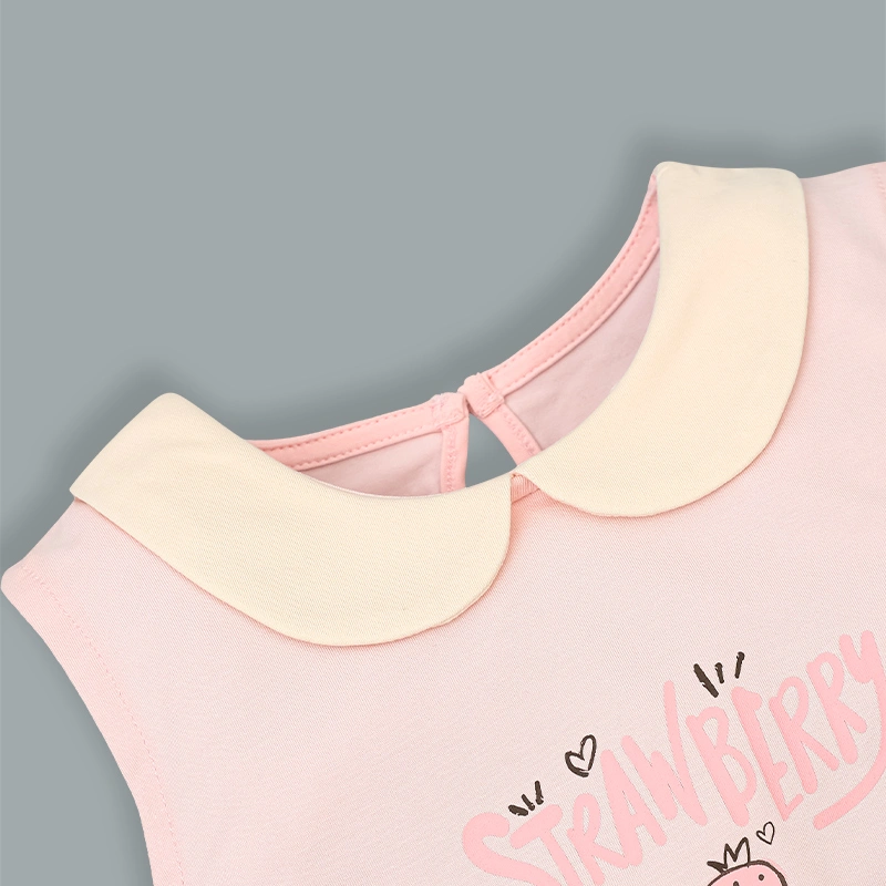 Đồ bộ sát nách bé gái Lullaby NH513N màu be - hồng cam 16