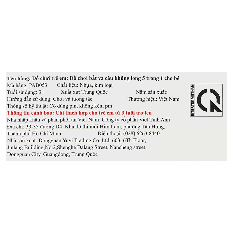 Đồ chơi bắt và câu khủng long 5in1 PEEK A BOO PAB053 20