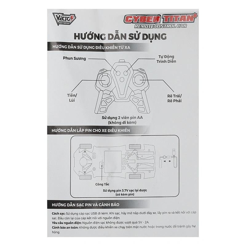Đồ chơi điều khiển siêu xe Cyber Titan VECTO VT955255/GR 24