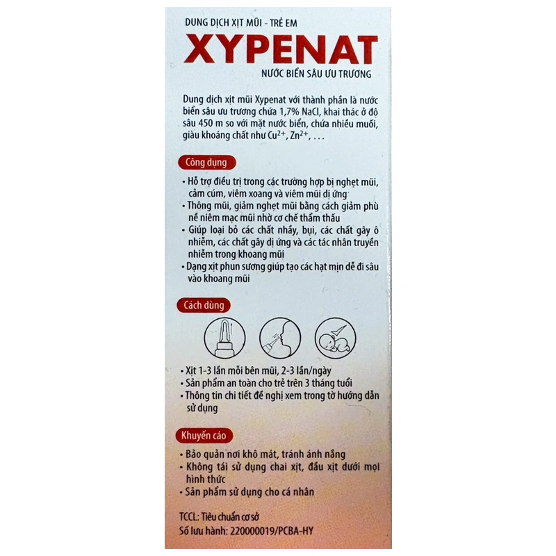 Dung dịch xịt mũi Xypenat hỗ trợ giảm nghẹt mũi, viêm xoang và viêm mũi dị ứng cho bé chai 30 ml (từ 3 tháng) 4