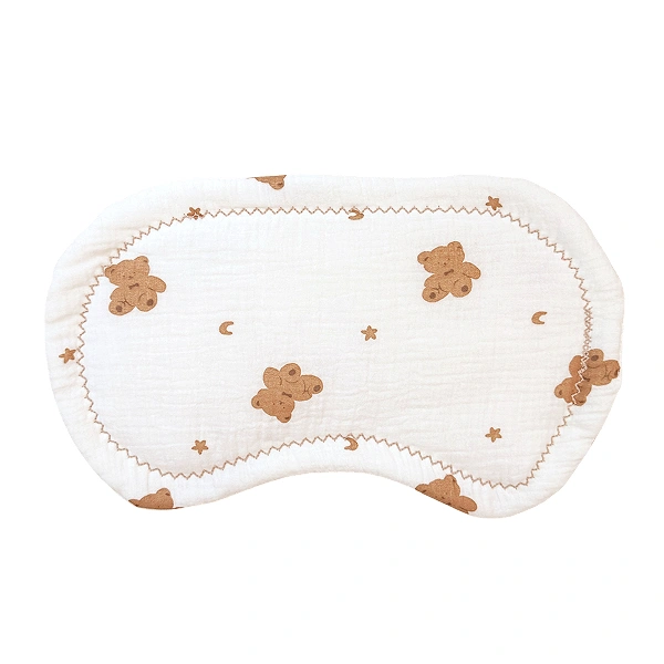 Gối lót đầu sơ sinh muslin Piumie thoáng khí 24x39 cm - Gấu nâu (từ 0 tháng) 1