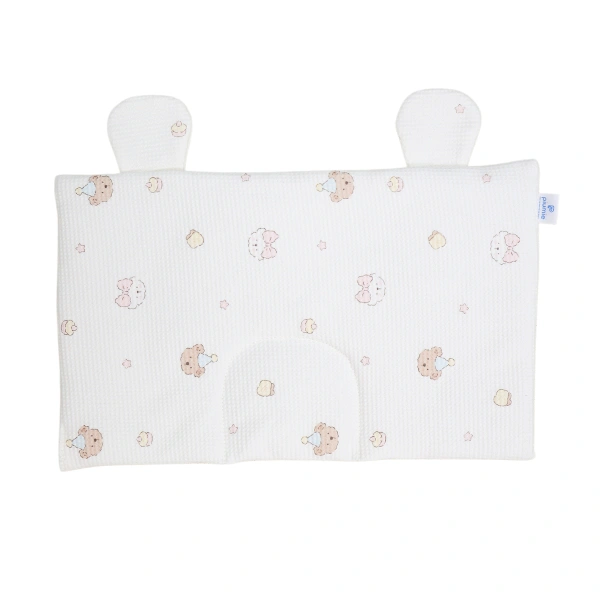 Gối mây cotton Piumie - Gấu nơ hồng