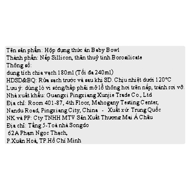 Hộp đựng sữa và thức ăn dặm cho bé TOP KIDS Baby Bowl 180ML - Màu ngẫu nhiên 18