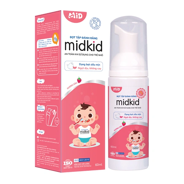 Kem đánh răng cho bé từ 1 tuổi Midkid hương dâu 60 ml