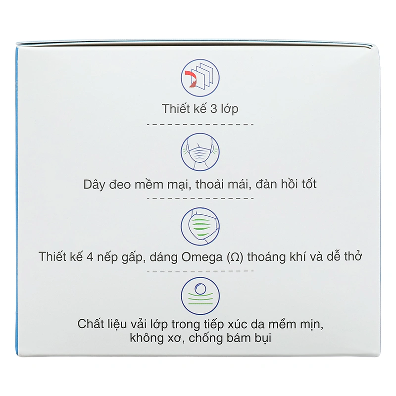 Hộp 50 cái khẩu trang y tế Anyguard VN-618815H 3 lớp 4