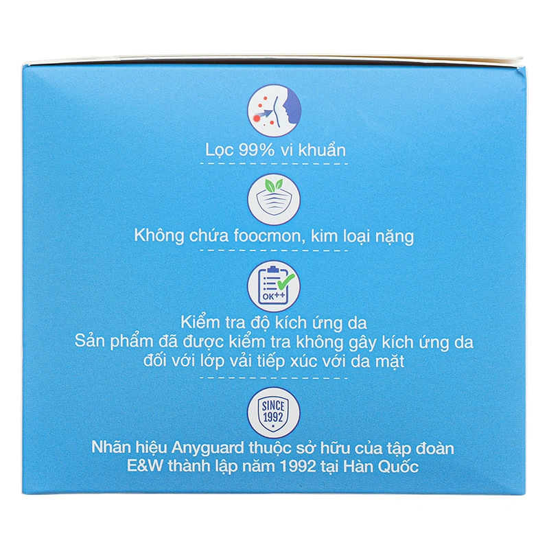 Hộp 50 cái khẩu trang y tế Anyguard VN-618815H 3 lớp 5