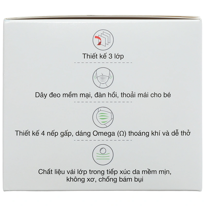 Hộp 50 cái khẩu trang y tế cho bé Anyguard VN-618817H 3 lớp 5