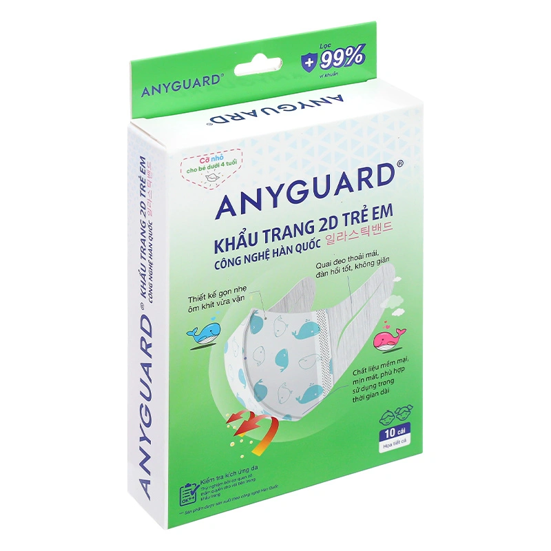 Hộp 30 cái khẩu trang y tế cho bé Anyguard VN-799520-30H 3 lớp 11