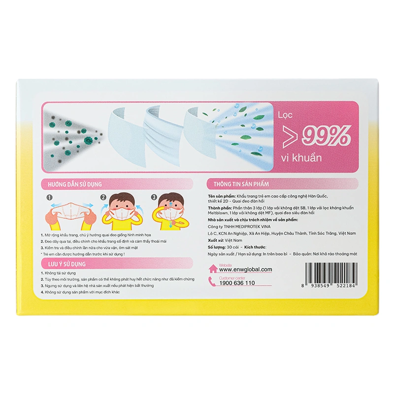 Hộp 30 cái khẩu trang y tế cho bé Anyguard VN-799520-30H 3 lớp 2