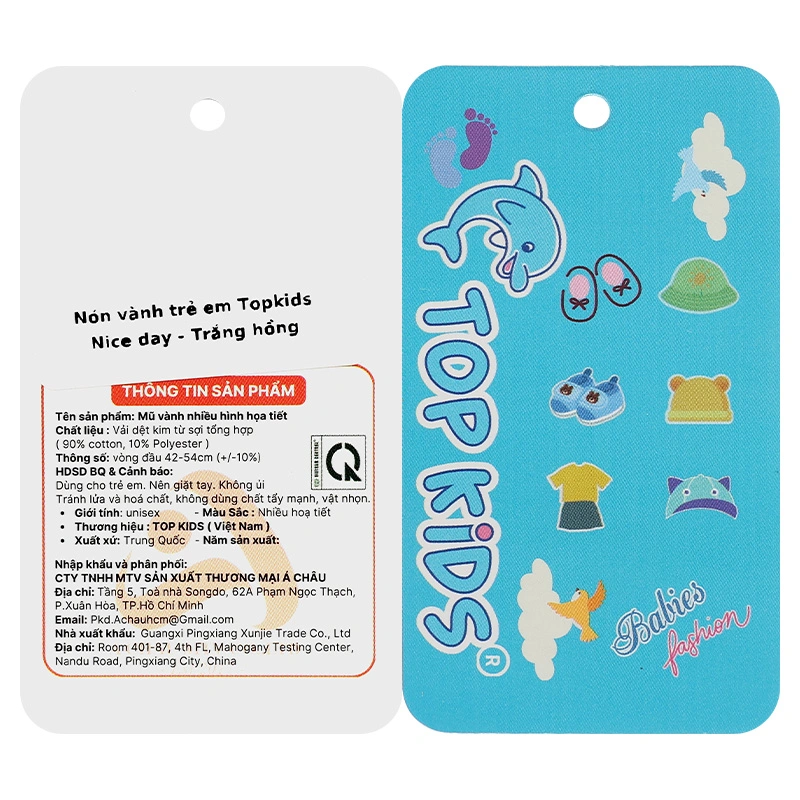 Nón vành cho bé TOP KIDS Nice day màu trắng - hồng 9