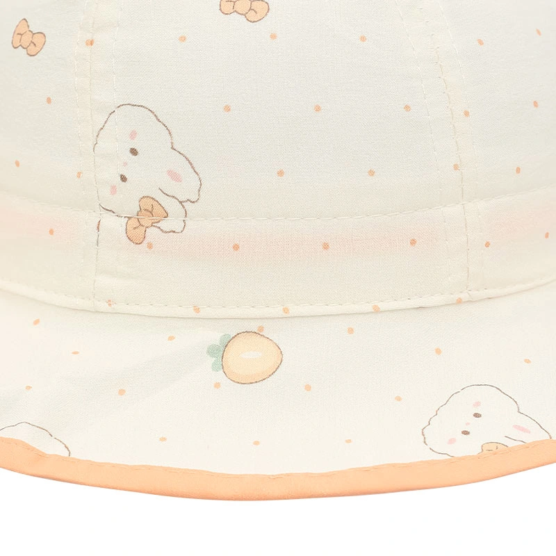 Nón vành cho bé TOP KIDS thỏ nơ màu cam 5