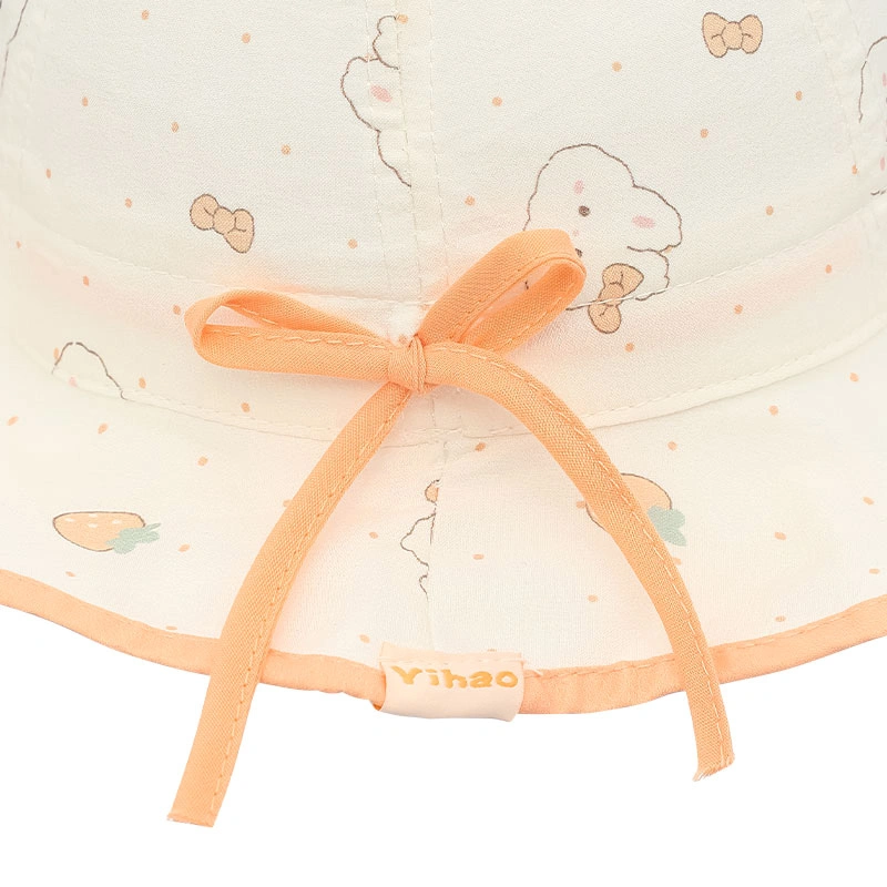 Nón vành cho bé TOP KIDS thỏ nơ màu cam 6