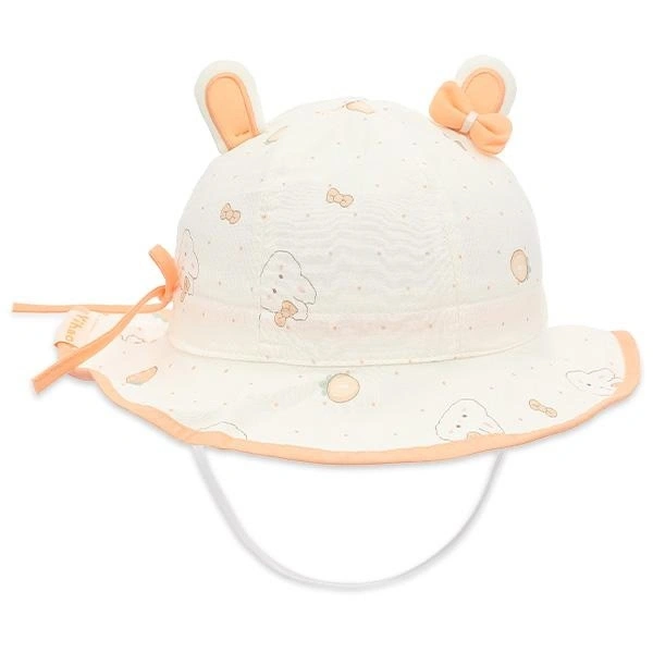 Nón vành TOP KIDS thỏ nơ màu cam