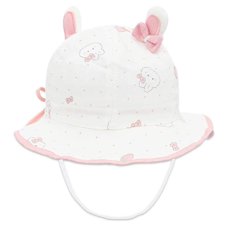 Nón vành cho bé TOP KIDS thỏ nơ màu cam 9