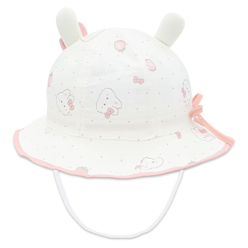 Nón vành cho bé TOP KIDS thỏ nơ màu cam 11