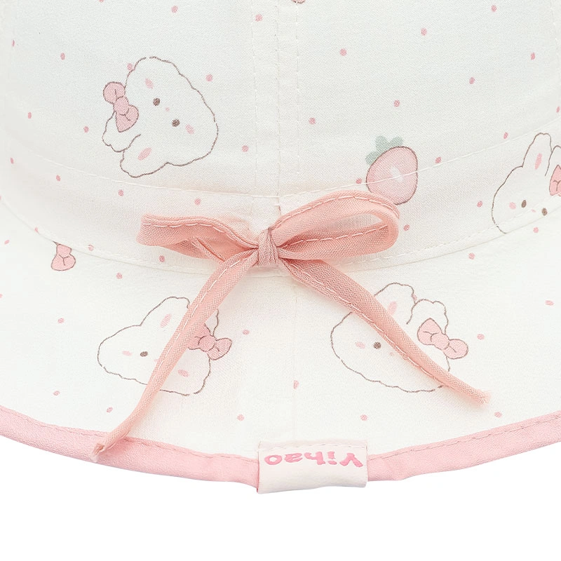 Nón vành cho bé TOP KIDS thỏ nơ màu cam 13