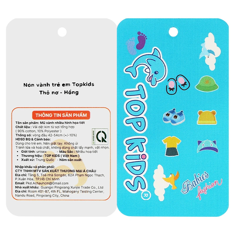 Nón vành cho bé TOP KIDS thỏ nơ màu cam 15