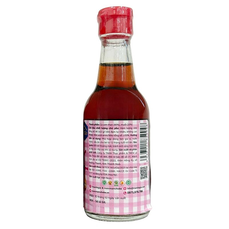 Nước mắm Lê Gia ăn dặm cho bé 40°N chai 200 ml (từ 1 tuổi) - Giao bao bì ngẫu nhiên 9