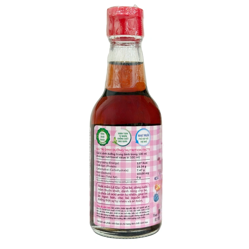 Nước mắm Lê Gia ăn dặm cho bé 40°N chai 200 ml (từ 1 tuổi) - Giao bao bì ngẫu nhiên 10