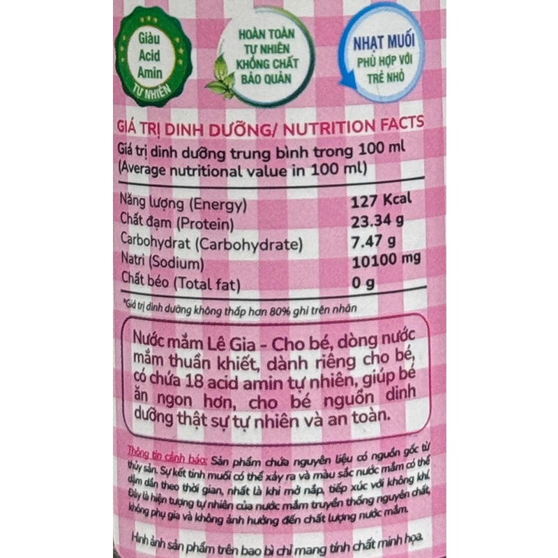 Nước mắm Lê Gia ăn dặm cho bé 40°N chai 200 ml (từ 1 tuổi) - Giao bao bì ngẫu nhiên 13