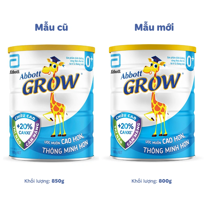 Sữa bột Abbott Grow 0+ hương vani 850g/800g (0 - 12 tháng) - Giao bao bì ngẫu nhiên 2